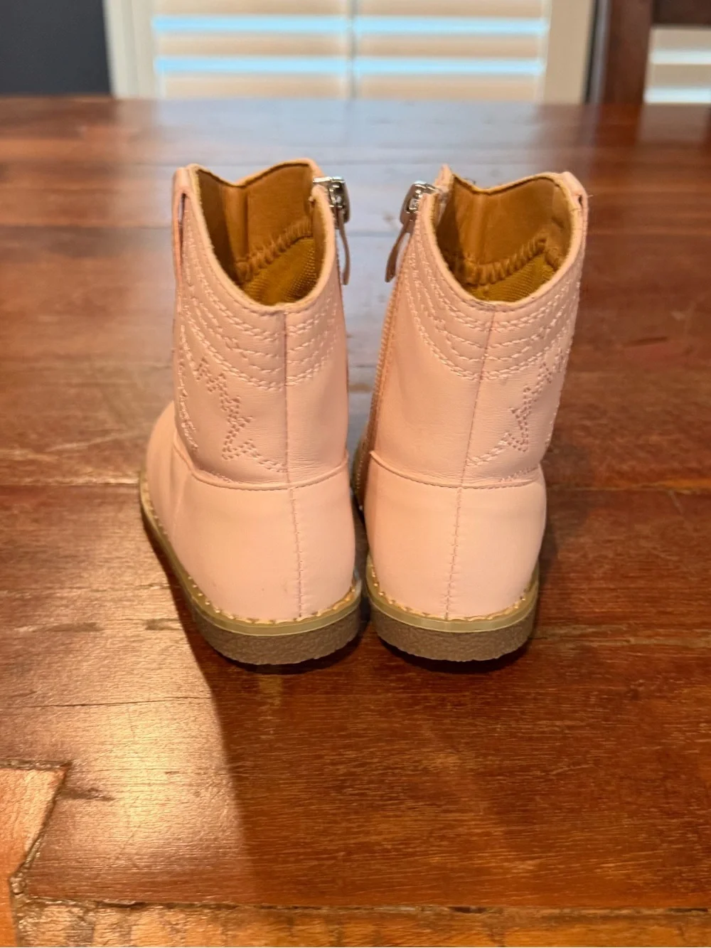 Kids Pink Western Zip-Front Boots